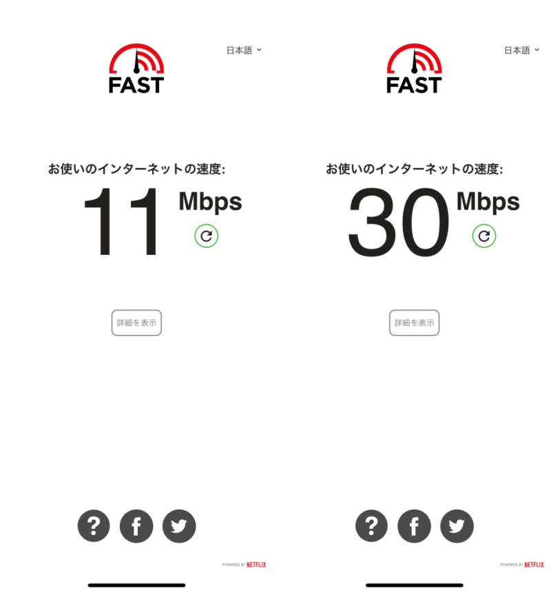 UQ mobileスピードテスト