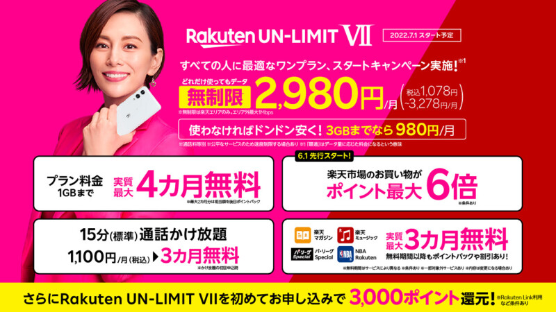 Rakuten UN-LIMIT VIIのキャンペーン