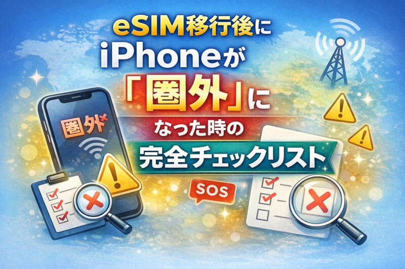 eSIM移行後にiPhoneが「圏外」になった時の完全チェックリスト｜原因別の直し方＋キャリア別対処