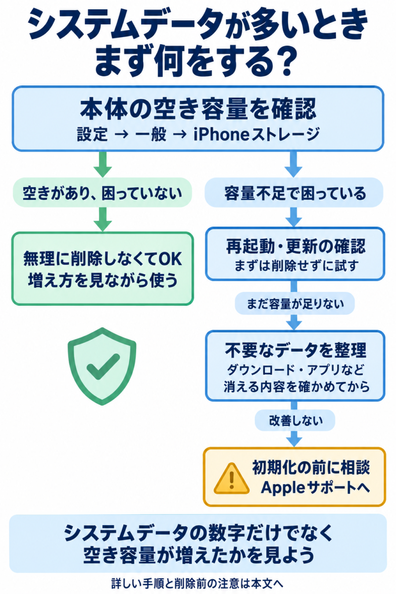 システムデータが多いときまず何をする