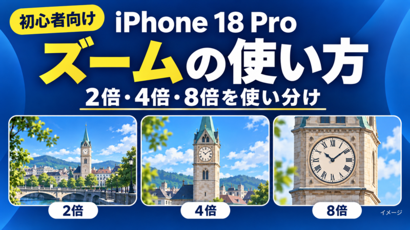 iPhone 18 Proのズームの使い方｜2倍・4倍・8倍はどう使い分ける？