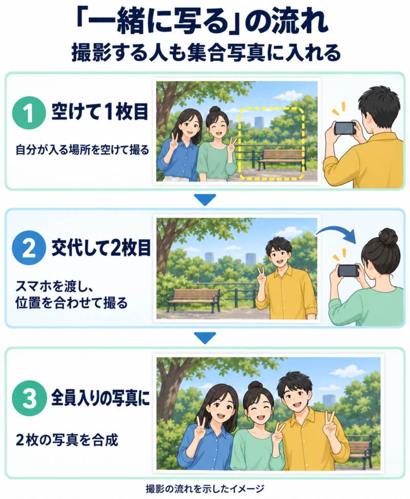 一緒に写る